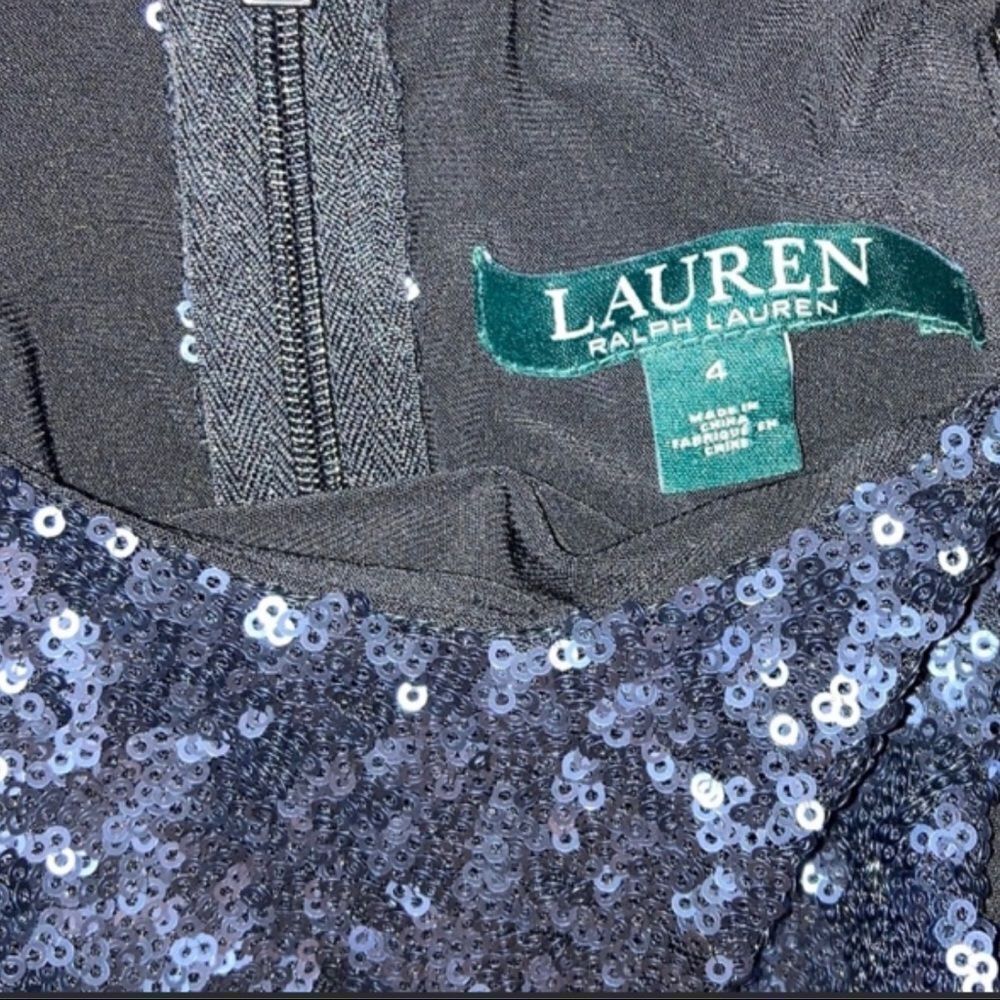 Ralph Lauren Ombré Sequin Blue Sleeveless Gown - Picture 5 of 6